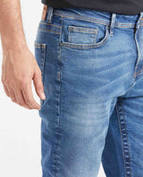 Slim Fit Mid-Rise Slim Leg Medium Blue Jeans for Men - Blue 331G014 - 2