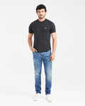 Slim Fit Mid-Rise Slim Leg Medium Blue Jeans for Men - Blue 331G014 - 5