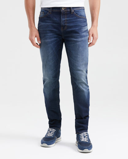 Men's Slim Fit Mid - Rise Ultra Dark Slim Leg Jeans - Blue - 1