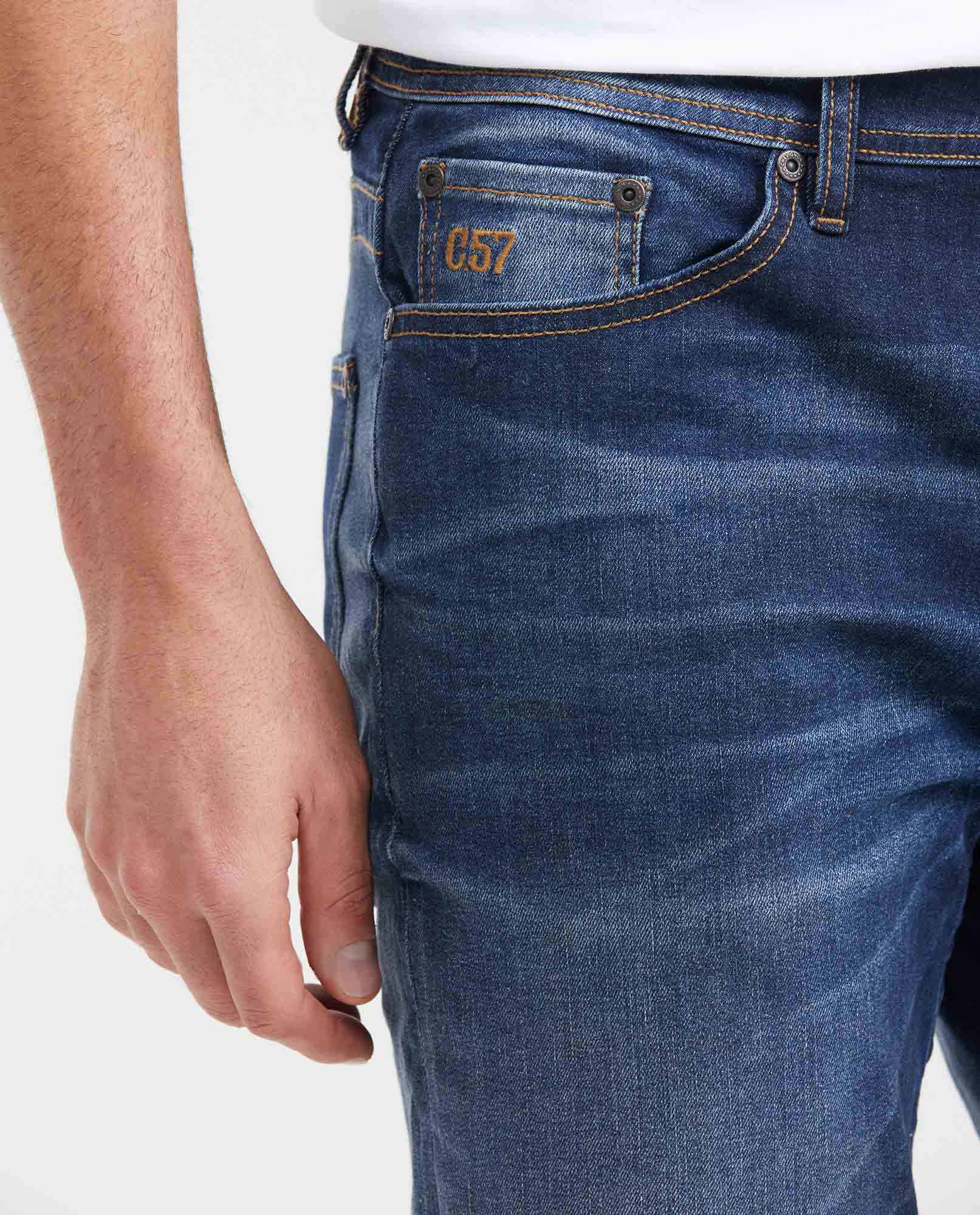 Men's Famous Jeans Slim Fit Ultra Dark Wash in Recycled Polyester-Cotton Blend 331G018 - 2