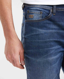 Men's Slim Fit Mid - Rise Ultra Dark Slim Leg Jeans - Blue - 2