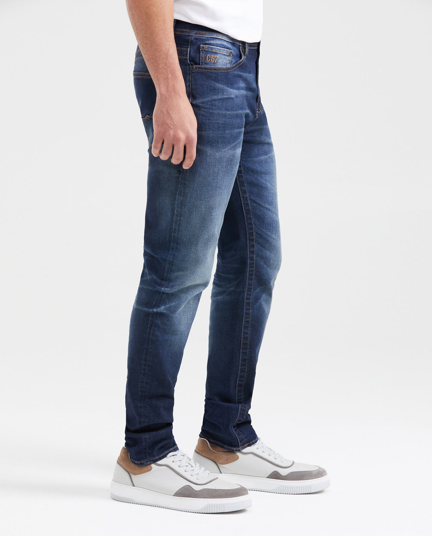 Men's Slim Fit Mid - Rise Ultra Dark Slim Leg Jeans - Blue - 3