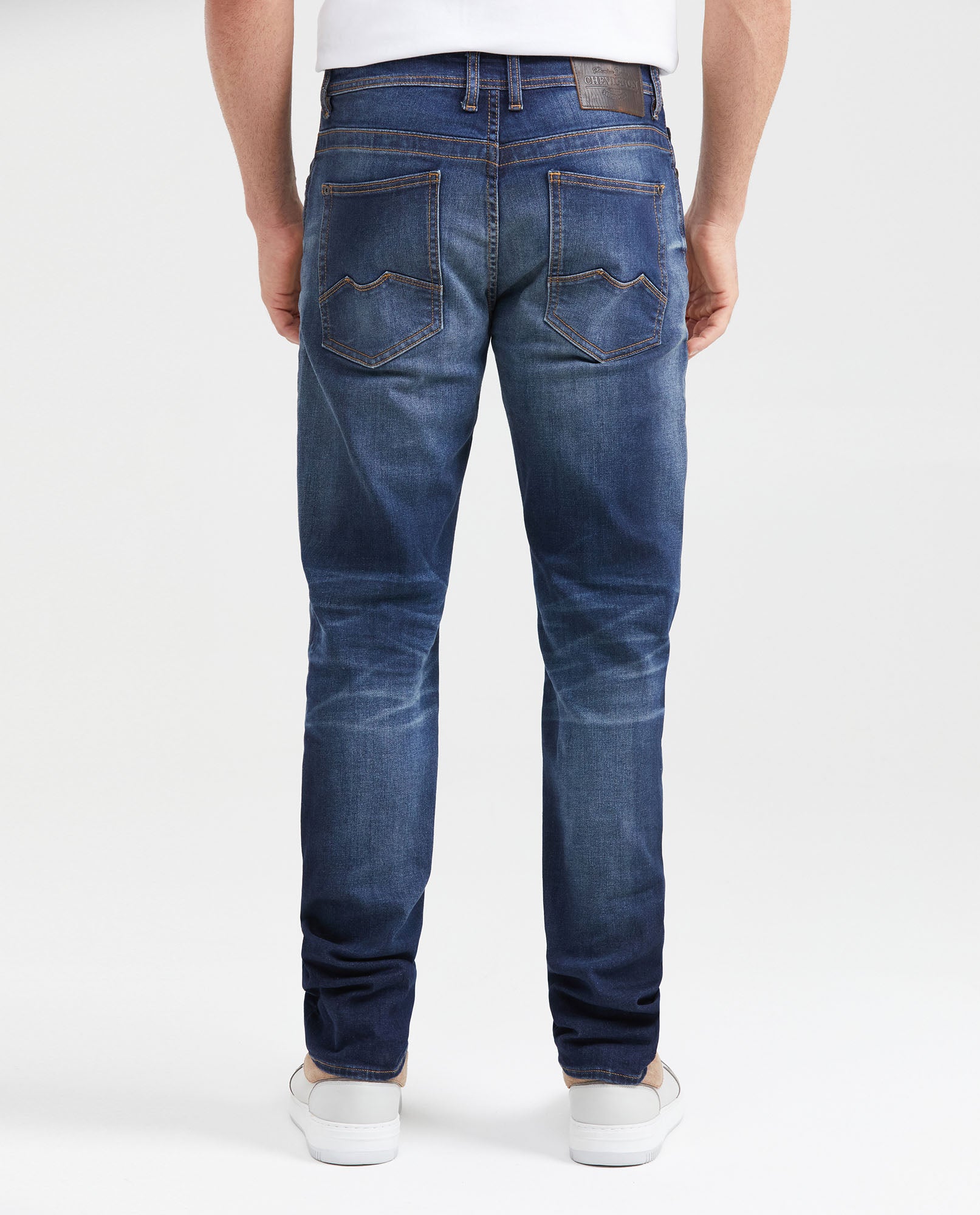 Men's Slim Fit Mid - Rise Ultra Dark Slim Leg Jeans - Blue - 4