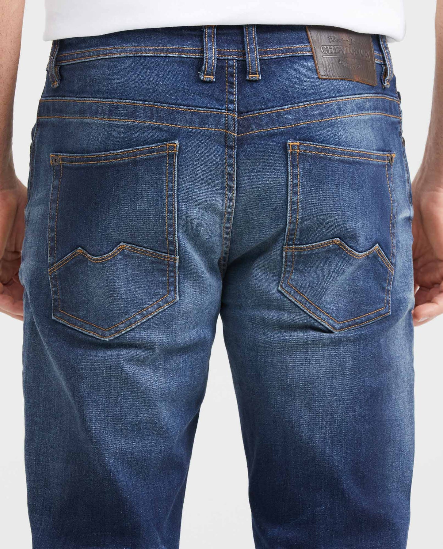 Men's Slim Fit Mid - Rise Ultra Dark Slim Leg Jeans - Blue - 5