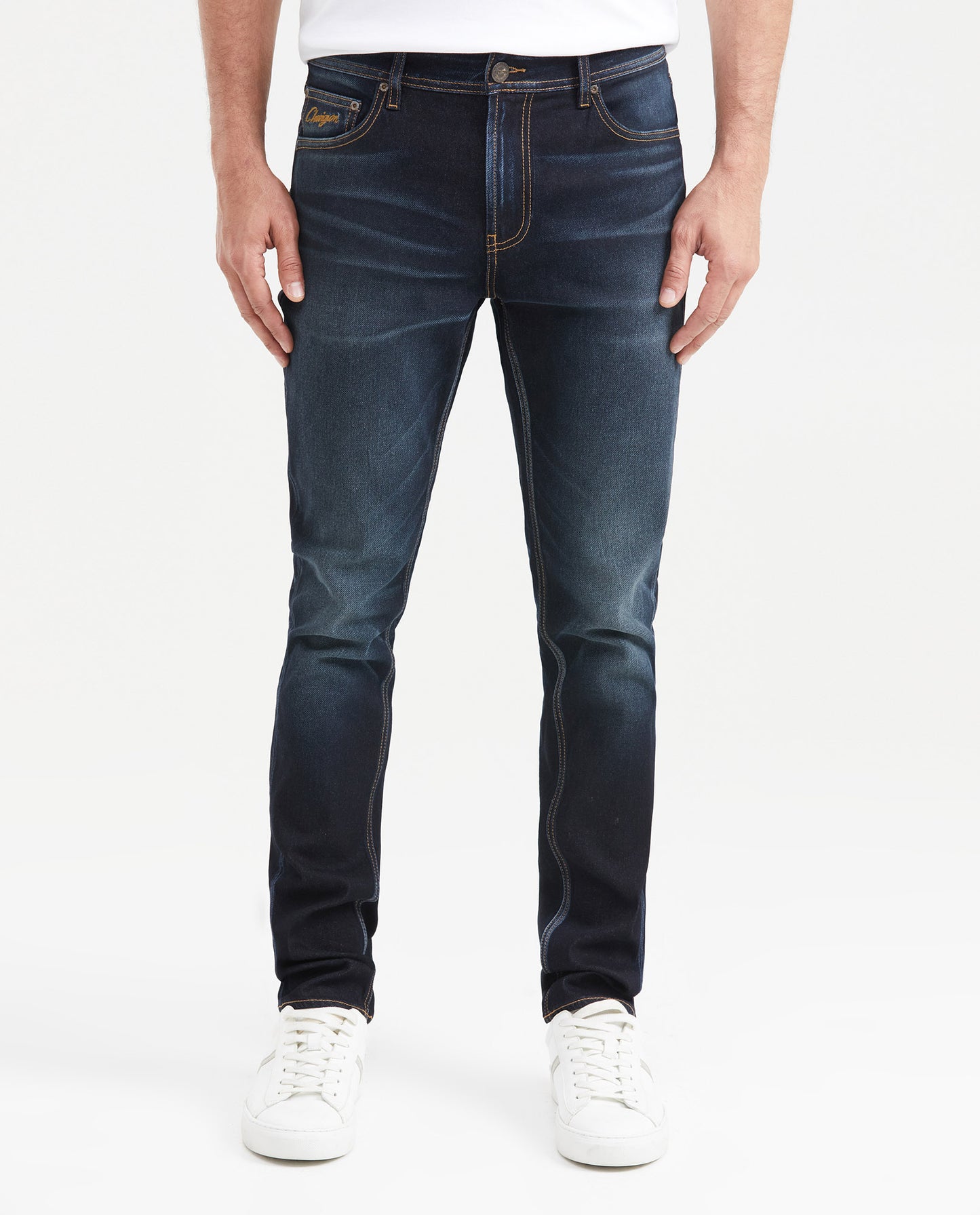 Men's Jeans Straight Fit Mid Rise Slim Leg Ultra Dark - Blue - 1