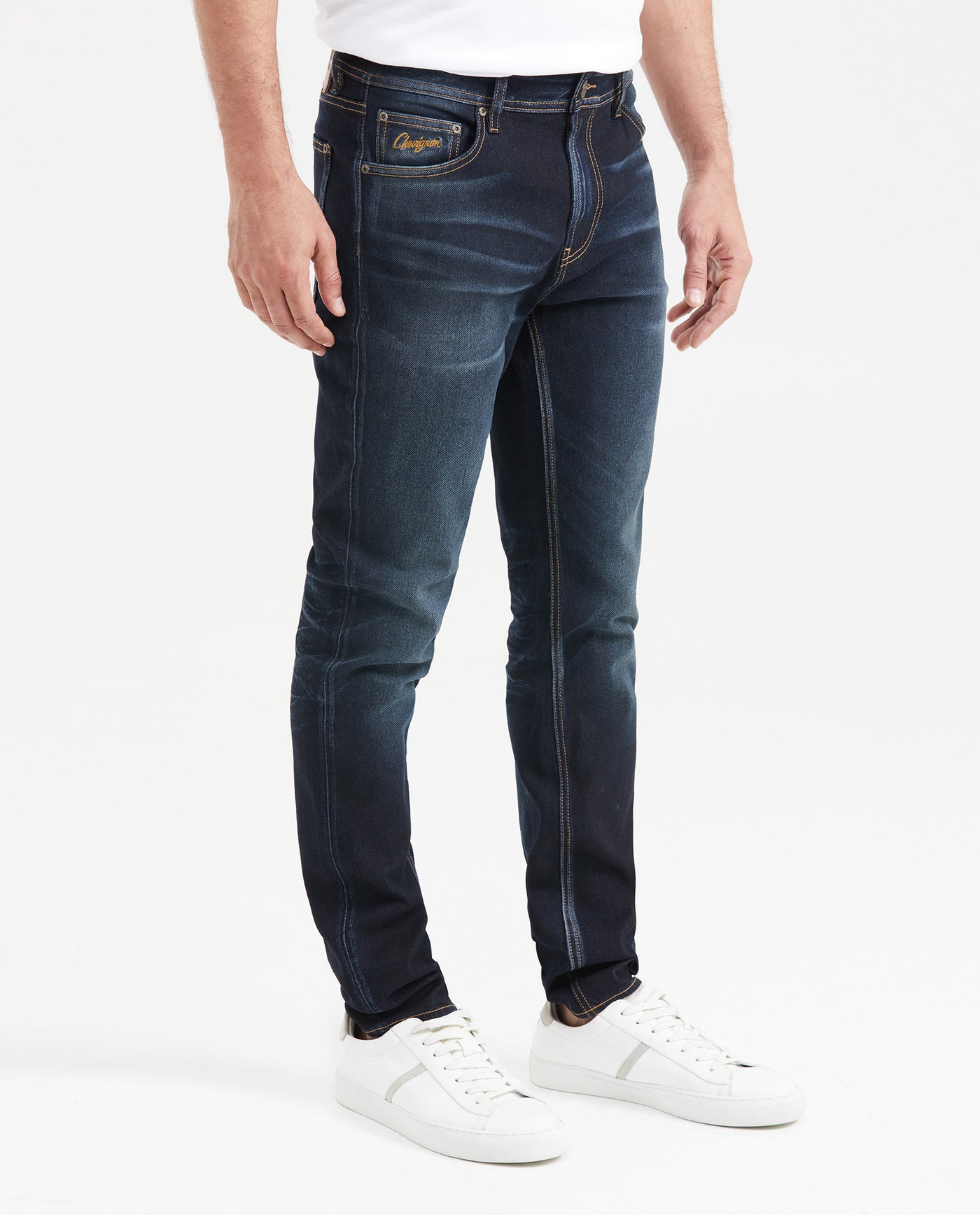 Jean Straight Fit Mid Rise Slim Leg Ultra Dark Blue for Men - Blue 331G459 - 3