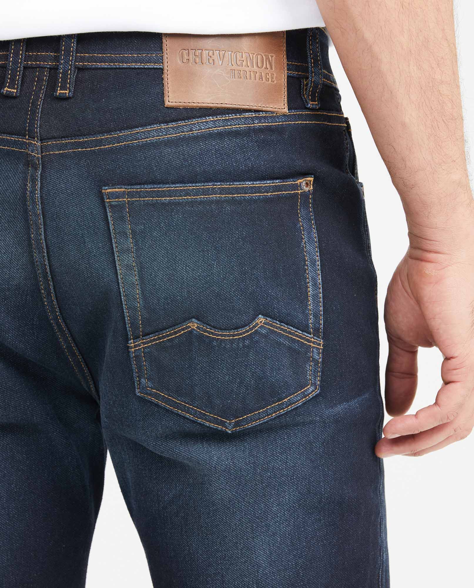 Men's Jeans Straight Fit Mid Rise Slim Leg Ultra Dark - Blue - 5