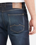 Jean Straight Fit Mid Rise Slim Leg Ultra Dark Blue for Men - Blue 331G459 - 5