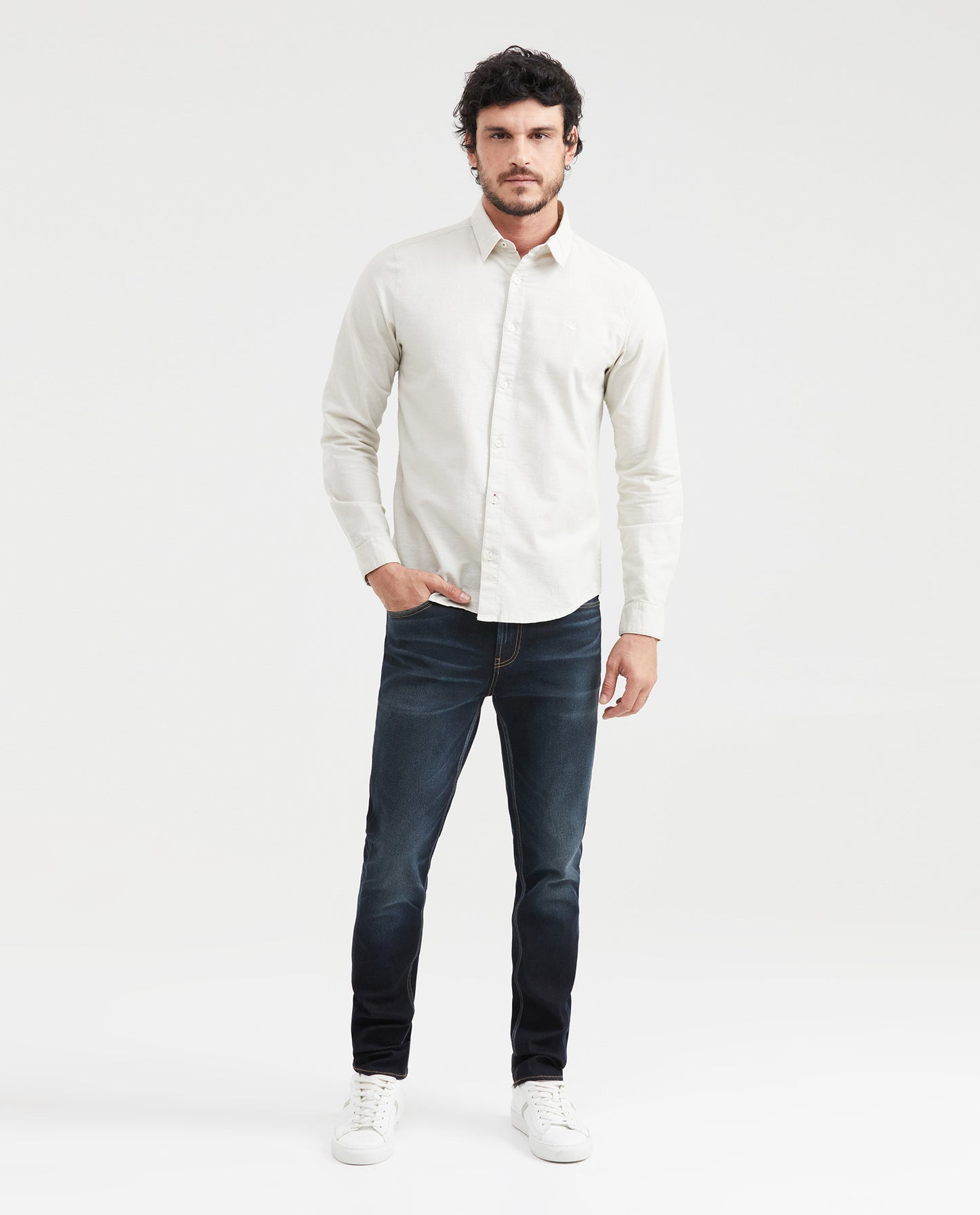 Men's Jeans Straight Fit Mid Rise Slim Leg Ultra Dark - Blue - 6