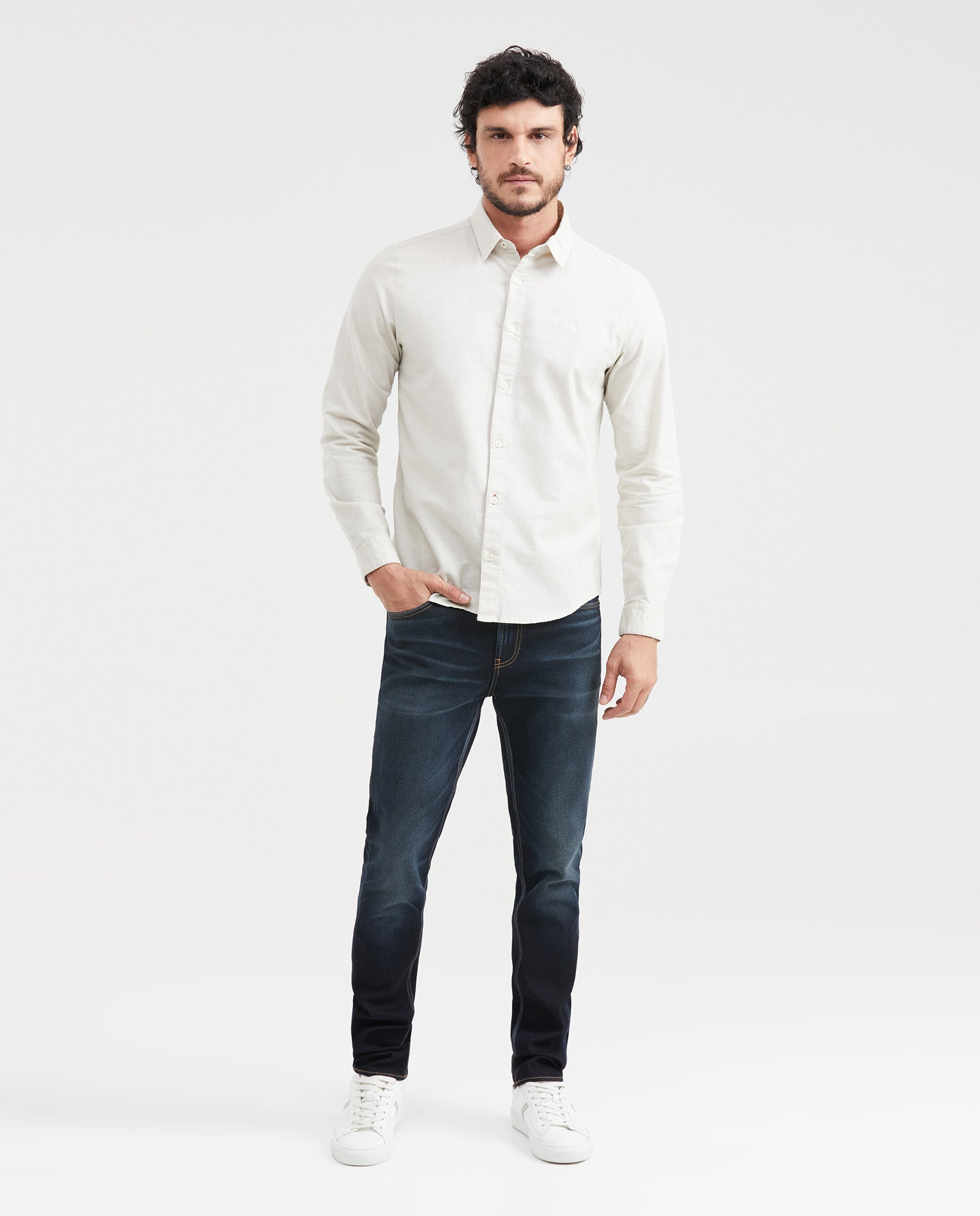 Men's Jeans Straight Fit Mid Rise Slim Leg Ultra Dark - Blue - 6