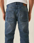 Mens Jeans Straight Fit Super High Rise Medium Wash Cotton Elastane Distressed Reserved Areas - Blue 63_331H003_AZU184140_7