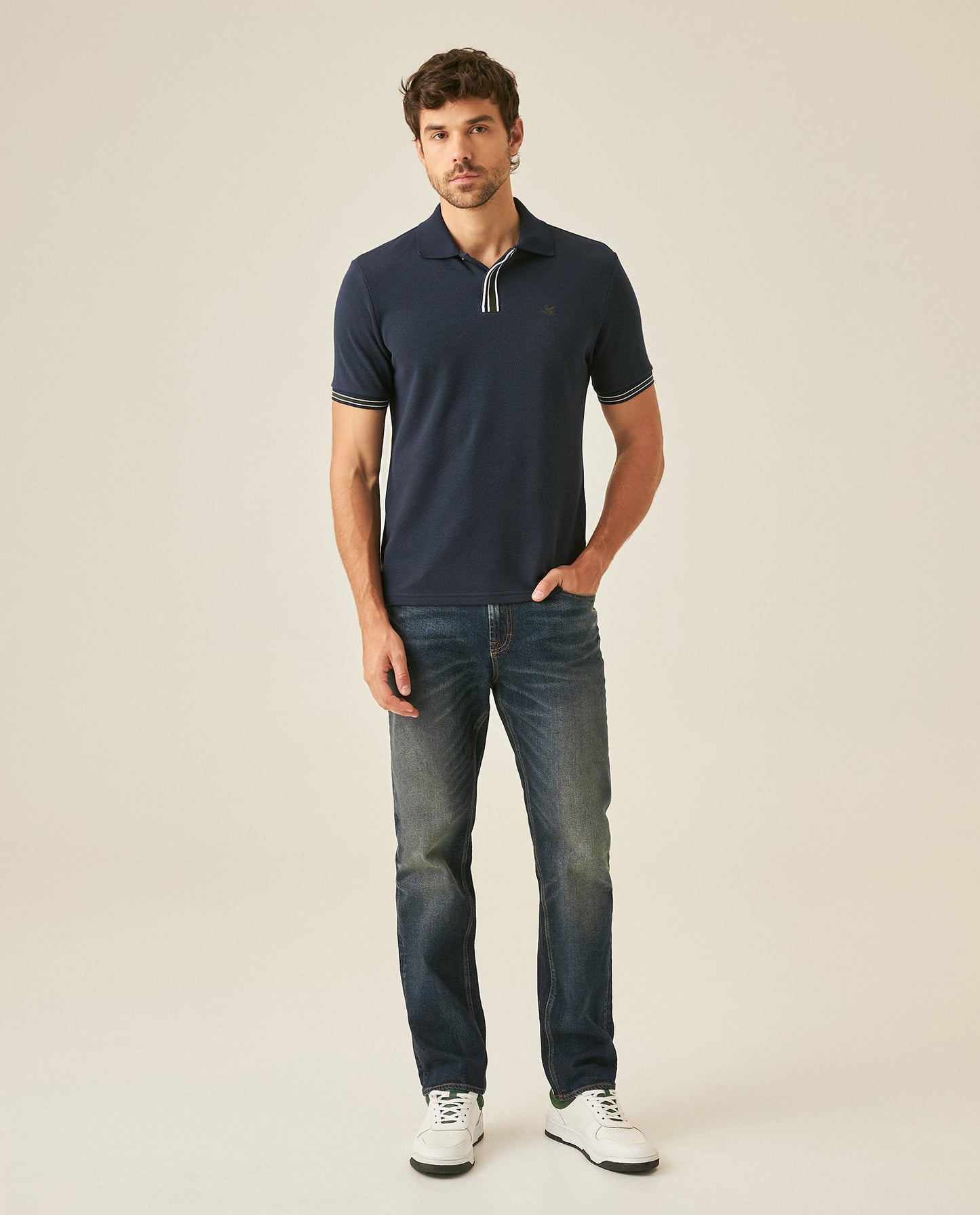 Mens Jeans Straight Fit High Rise Ultra Dark Wash Cotton Elastane Leather Watch Pocket Distressed - Blue 63_331H005_AZU193924_4