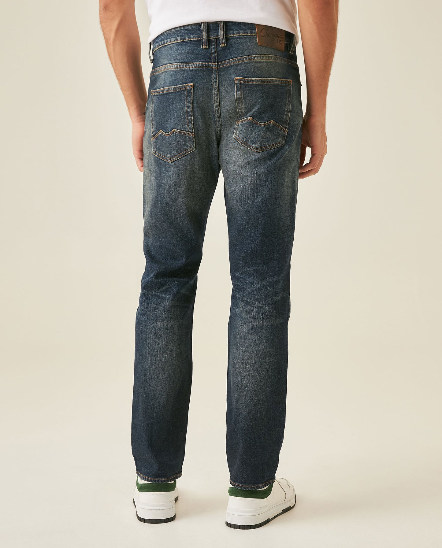 Mens Jeans Straight Fit High Rise Ultra Dark Wash Cotton Elastane Leather Watch Pocket Distressed - Blue 63_331H005_AZU193924_6