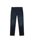 Mens Jeans Slim Fit Mid Rise Ultra Dark Wash Skinflex Technology Cotton Elastomultiester Embroidered - Blue 63_331H008_AZU193924_3