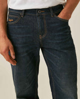 Mens Jeans Slim Fit Mid Rise Ultra Dark Wash Skinflex Technology Cotton Elastomultiester Embroidered - Blue 63_331H008_AZU193924_5