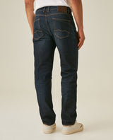 Mens Jeans Slim Fit Mid Rise Ultra Dark Wash Skinflex Technology Cotton Elastomultiester Embroidered - Blue 63_331H008_AZU193924_6