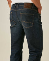Mens Jeans Slim Fit Mid Rise Ultra Dark Wash Skinflex Technology Cotton Elastomultiester Embroidered - Blue 63_331H008_AZU193924_7