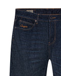Mens Jeans Slim Fit Mid Rise Ultra Dark Wash Skinflex Technology Cotton Elastomultiester Embroidered - Blue 63_331H008_AZU193924_8