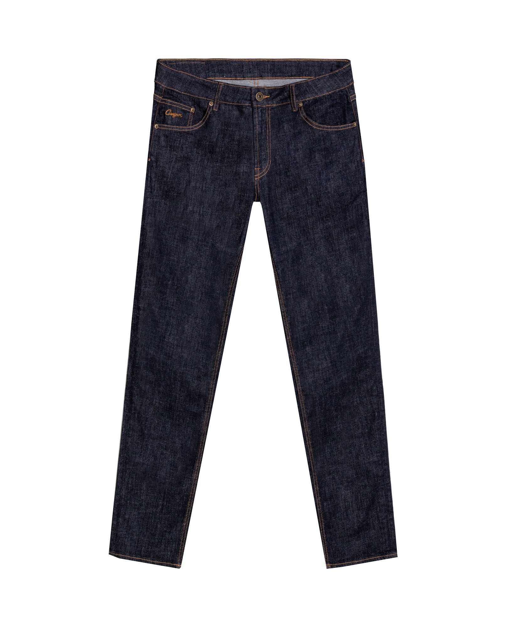 Mens Jeans Slim Fit Mid Rise Ultra Dark Wash Cotton Elastane Clean No Distressing Embroidered Logo - Blue 63_331H012_AZU193924_3