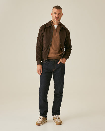 Mens Jeans Slim Fit Mid Rise Ultra Dark Wash Cotton Elastane Clean No Distressing Embroidered Logo - Blue 63_331H012_AZU193924_4