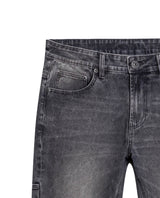 Mens Jeans Straight Fit High Rise Gray Wash Cotton Polyester Elastane Functional Side Pocket Eyelet - Gray 63_331H013_GRI194305_8