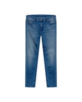 Mens Jeans Skinny Fit Mid Rise Medium Wash Cotton Recycled Polyester Elastane Clean Subtle Distressing - Blue 63_331H014_AZU184140_3