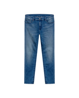Mens Jeans Skinny Fit Mid Rise Medium Wash Cotton Recycled Polyester Elastane Clean Subtle Distressing - Blue 63_331H014_AZU184140_3