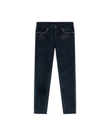 Mens Jeans Skinny Fit Mid Rise Ultra Dark Wash Cotton Polyester Recycled Cotton Elastane 3D Wrinkles - Blue 63_331H015_AZU193924_3