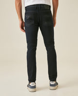 Mens Jeans Skinny Fit Mid Rise Ultra Dark Wash Cotton Polyester Recycled Cotton Elastane 3D Wrinkles - Blue 63_331H015_AZU193924_6