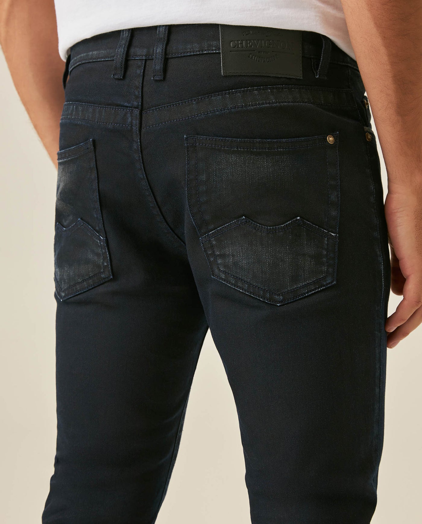 Mens Jeans Skinny Fit Mid Rise Ultra Dark Wash Cotton Polyester Recycled Cotton Elastane 3D Wrinkles - Blue 63_331H015_AZU193924_7