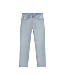 Mens Jeans Skinny Fit Mid Rise Light Wash Cotton Elastane Strategic Distressing Clean Silhouette - Blue 63_331H016_AZU154020_3