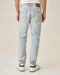 Mens Jeans Skinny Fit Mid Rise Light Wash Cotton Elastane Strategic Distressing Clean Silhouette - Blue 63_331H016_AZU154020_6