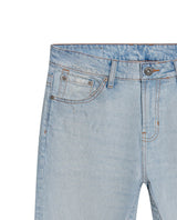 Mens Jeans Skinny Fit Mid Rise Light Wash Cotton Elastane Strategic Distressing Clean Silhouette - Blue 63_331H016_AZU154020_8