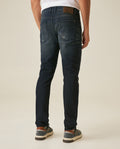 Mens Jeans Skinny Fit Mid Rise Dark Wash Cotton Elastane Classic Distressing Clean Dark Wash - Blue 63_331H019_AZU194052_6