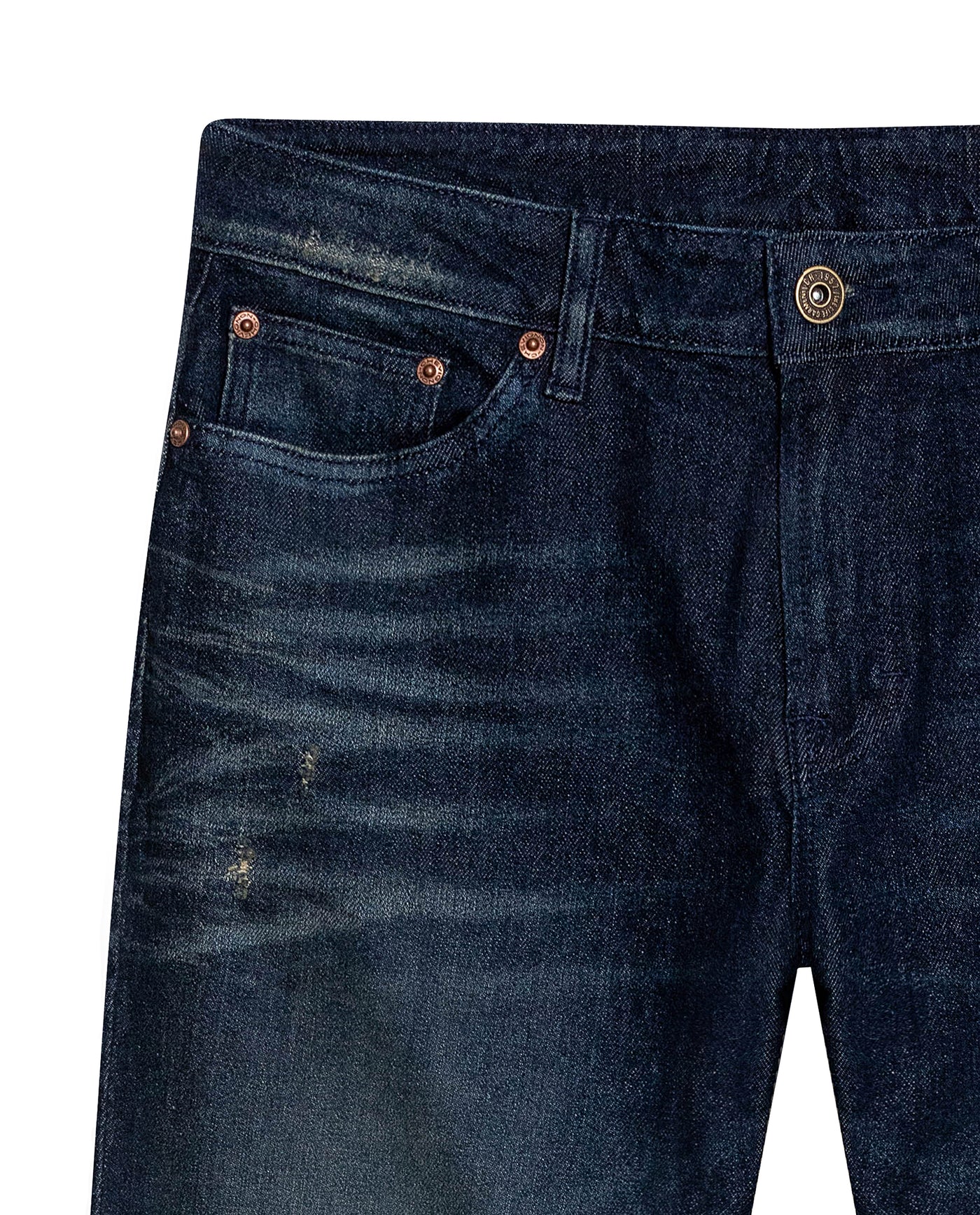 Mens Jeans Skinny Fit Mid Rise Dark Wash Cotton Elastane Classic Distressing Clean Dark Wash - Blue 63_331H019_AZU194052_8