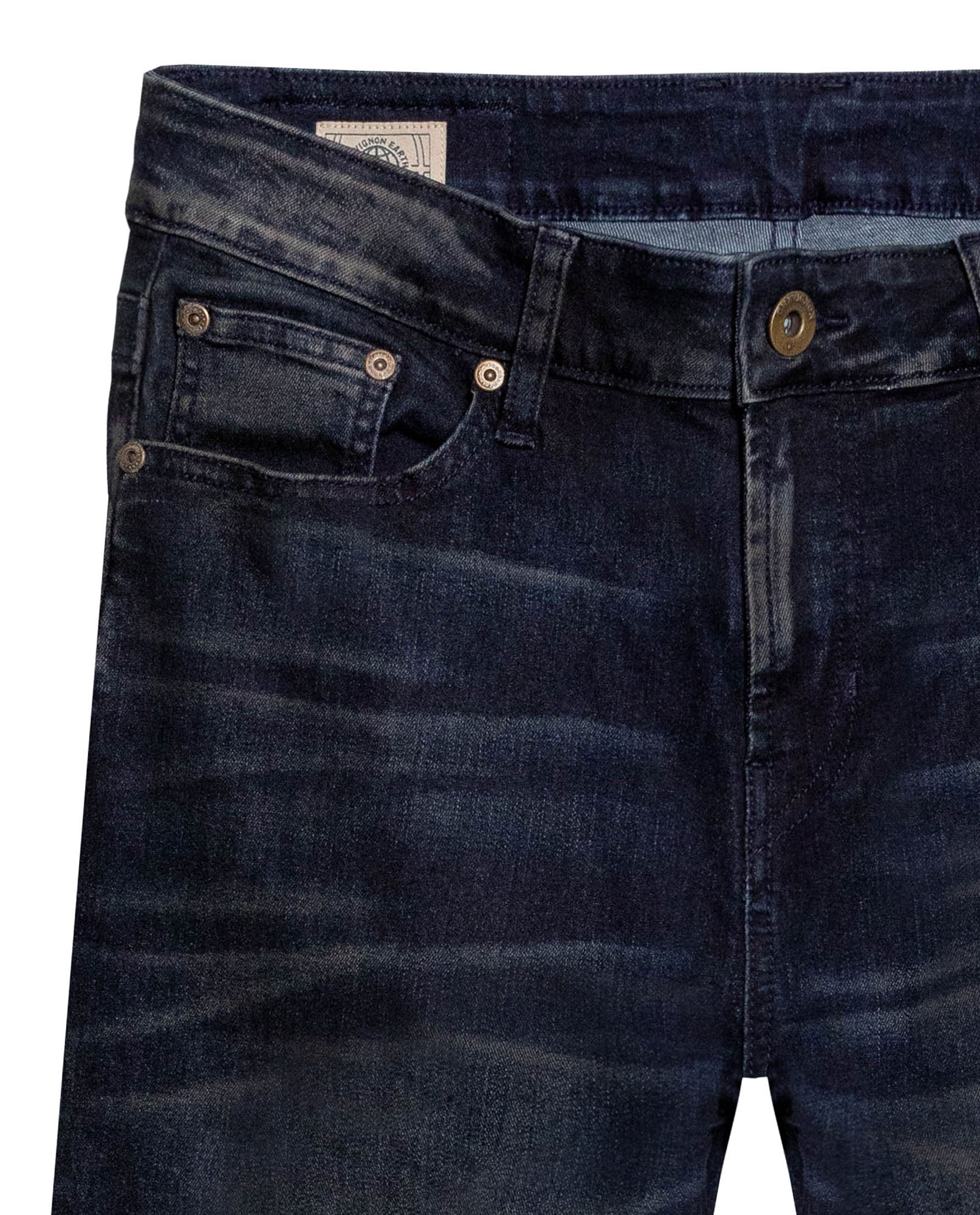 Mens Jeans Skinny Fit Mid Rise Ultra Dark Wash Cotton Recycled Polyester Elastane Vintage Distressing Contrast - Blue 63_331H020_AZU193924_3