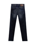 Mens Jeans Skinny Fit Mid Rise Ultra Dark Wash Cotton Recycled Polyester Elastane Vintage Distressing Contrast - Blue 63_331H020_AZU193924_5