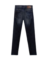 Mens Jeans Skinny Fit Mid Rise Ultra Dark Wash Cotton Recycled Polyester Elastane Vintage Distressing Contrast - Blue 63_331H020_AZU193924_5