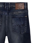 Mens Jeans Skinny Fit Mid Rise Ultra Dark Wash Cotton Recycled Polyester Elastane Vintage Distressing Contrast - Blue 63_331H020_AZU193924_6
