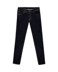 Mens Jeans Skinny Fit Low Rise Ultra Dark Wash Cotton Polyester Elastane Vintage Neps Exposed Button - Blue 63_331H021_AZU193924_0