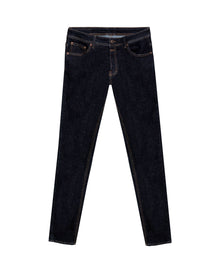 Mens Jeans Skinny Fit Low Rise Ultra Dark Wash Cotton Polyester Elastane Vintage Neps Exposed Button - Blue 63_331H021_AZU193924_0