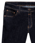 Mens Jeans Skinny Fit Low Rise Ultra Dark Wash Cotton Polyester Elastane Vintage Neps Exposed Button - Blue 63_331H021_AZU193924_3