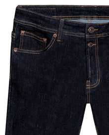 Mens Jeans Skinny Fit Low Rise Ultra Dark Wash Cotton Polyester Elastane Vintage Neps Exposed Button - Blue 63_331H021_AZU193924_3