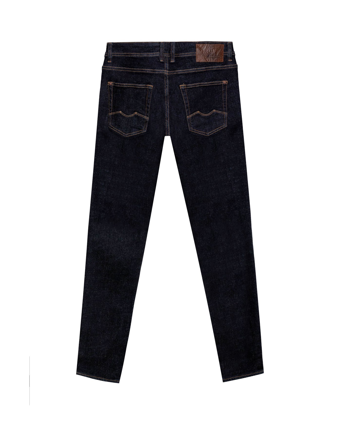 Mens Jeans Skinny Fit Low Rise Ultra Dark Wash Cotton Polyester Elastane Vintage Neps Exposed Button - Blue 63_331H021_AZU193924_5