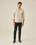 Mens Jeans Skinny Fit Low Rise Dark Wash Cotton Elastane Distressed Patches Artisan Repairs - Blue 63_331H022_AZU194052_4
