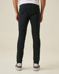Mens Jeans Skinny Fit Low Rise Dark Wash Cotton Elastane Distressed Patches Artisan Repairs - Blue 63_331H022_AZU194052_6