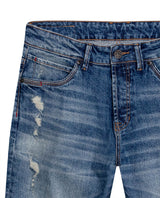 Mens Jeans Skinny Fit Low Rise Medium Wash Cotton Elastane Distressed Unique Seam Details - Blue 63_331H025_AZU184140_3