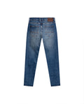 Mens Jeans Skinny Fit Low Rise Medium Wash Cotton Elastane Distressed Unique Seam Details - Blue 63_331H025_AZU184140_5