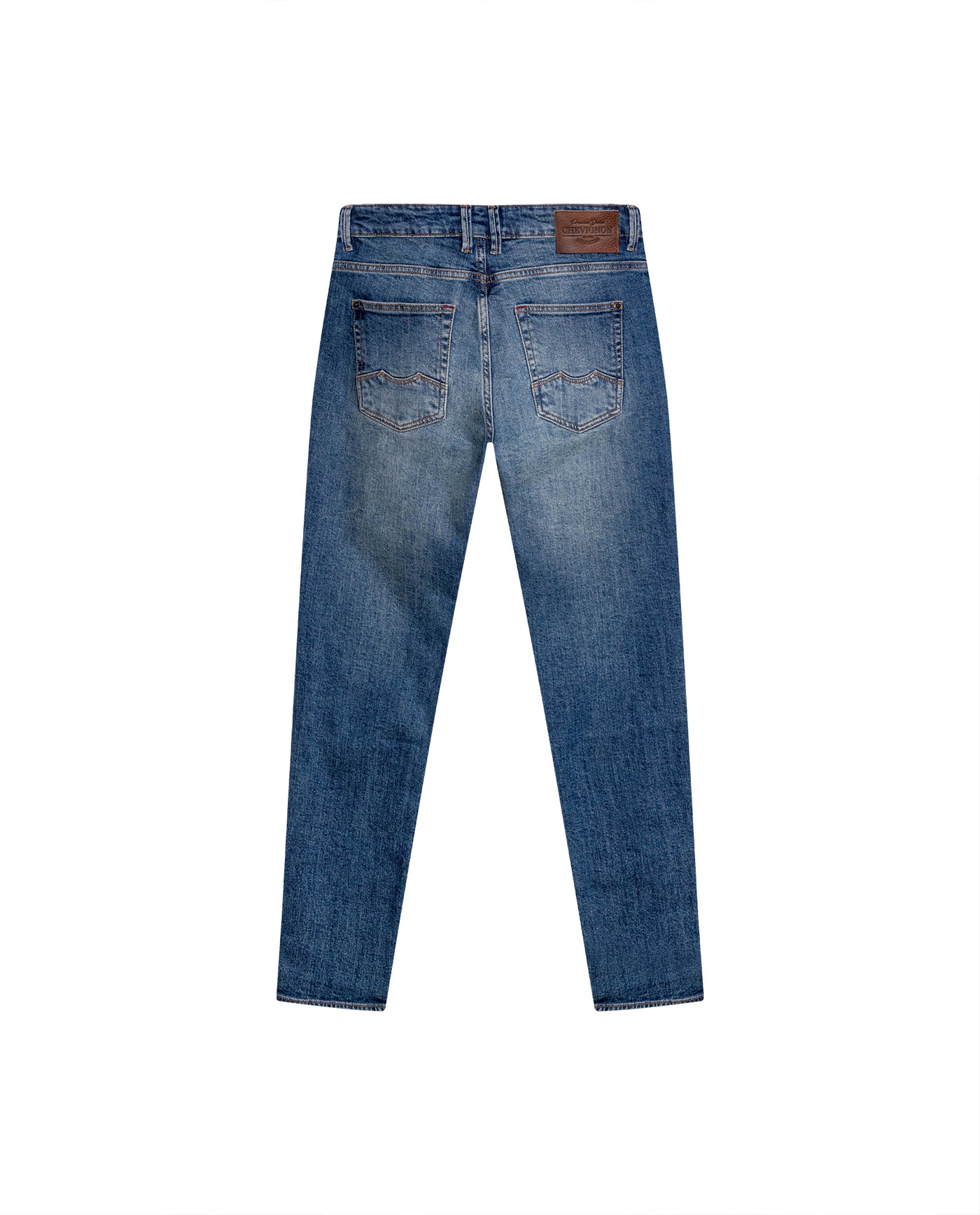 Mens Jeans Skinny Fit Low Rise Medium Wash Cotton Elastane Distressed Unique Seam Details - Blue 63_331H025_AZU184140_5