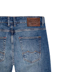 Mens Jeans Skinny Fit Low Rise Medium Wash Cotton Elastane Distressed Unique Seam Details - Blue 63_331H025_AZU184140_6